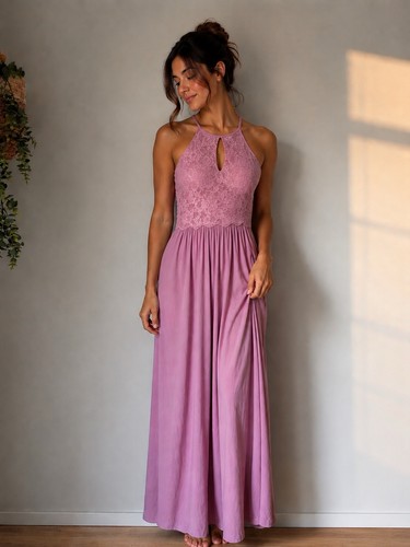 House purple lace halter - jj's,